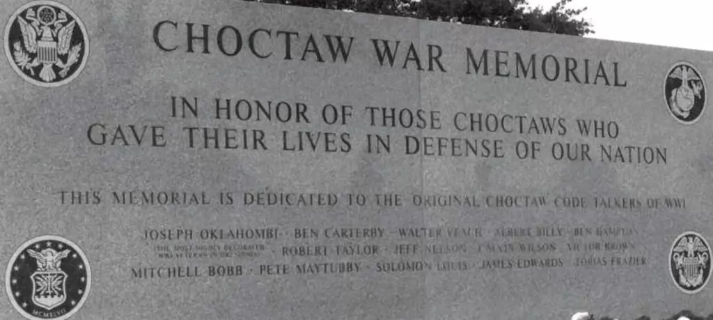 Choctaw Code Talker War Memorial located in Tuskahoma, Okla.