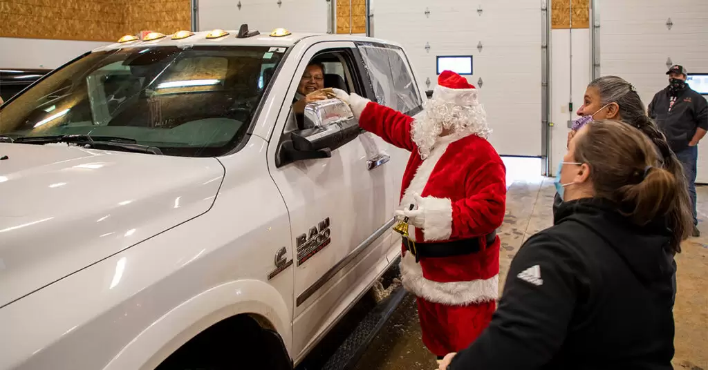 On Dec. 19, 2020, the Forest County Potawatomi (FCP) Recreation Department in collaboration with FCP Education, CHOICES, and Community Advocacy devised a new way for the tribal children to see Santa this year and receive a gift from him.