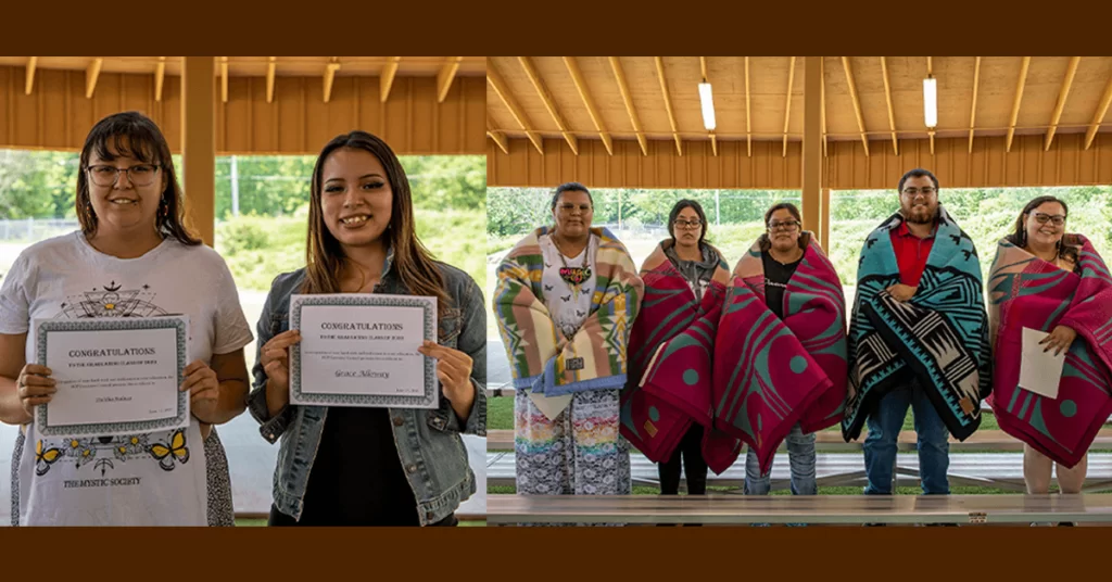 To honor this year’s high school graduates as well as those from last year (2020), the Forest County Potawatomi (FCP) Education department had a graduation ceremony which was held at the Carter Powwow Grounds on June 17, 2021.