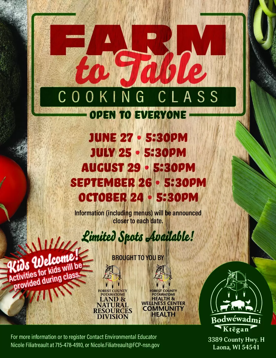 Farm To Table Cooking Class Forest County Potawatomi