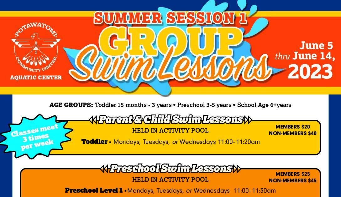 Group Swim Lessons – Summer Session 1