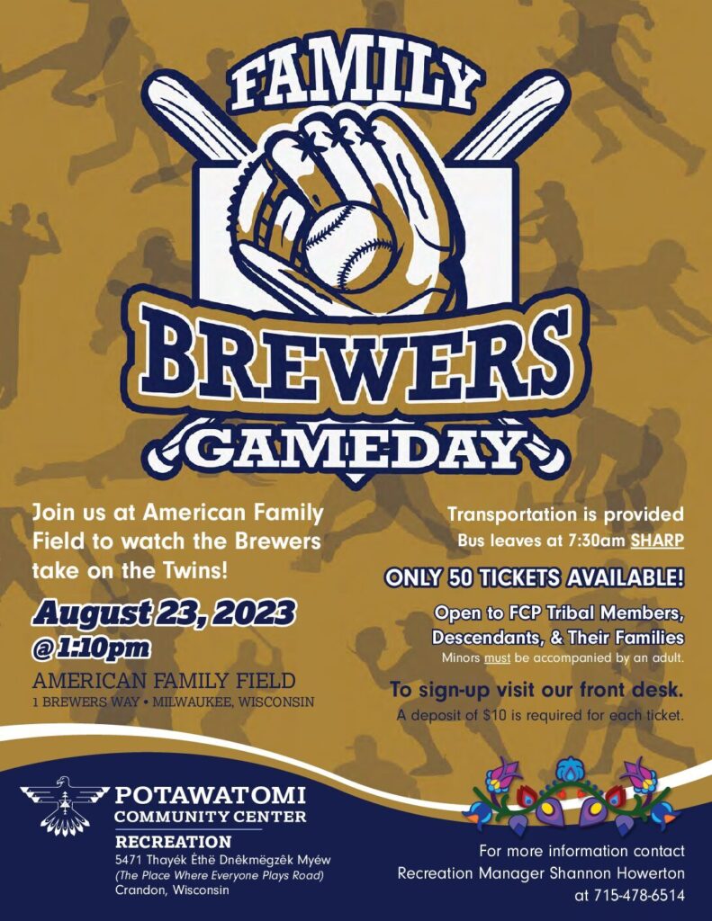 Family Brewers Game Day Forest County Potawatomi