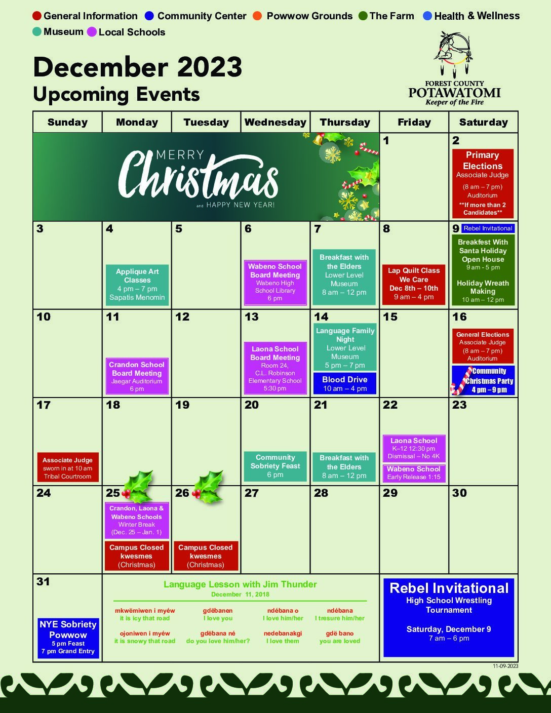 Events for December 2023